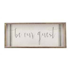 NEW PARIS LOFT be our guest wood framed wall sign plaque in white